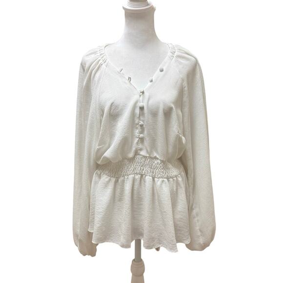ASOS Design White Peplum Blouse in Size US 10 - Picture 3 of 9
